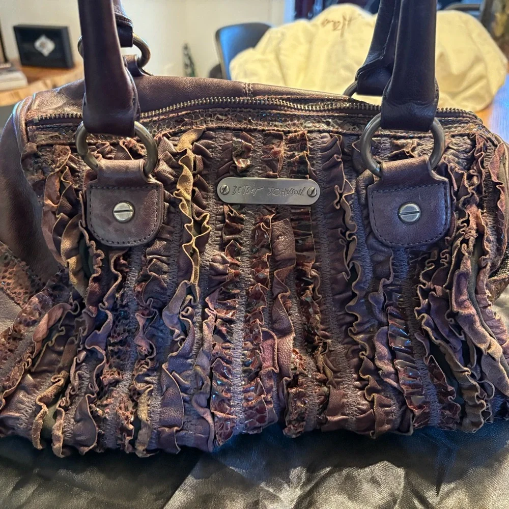 Betsey Johnson Purple Leather Handbag - Picture 2 of 9